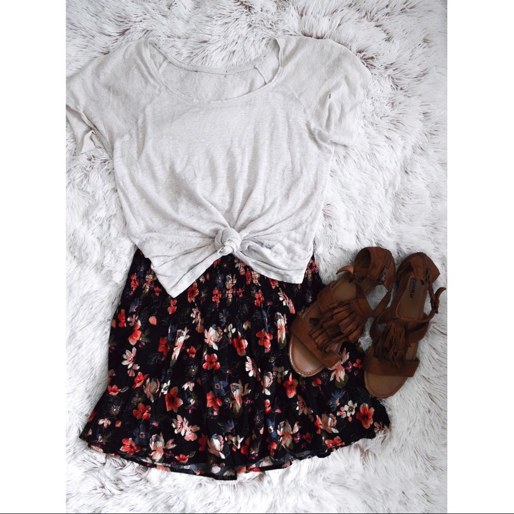 Hollister Floral Skater Skirt